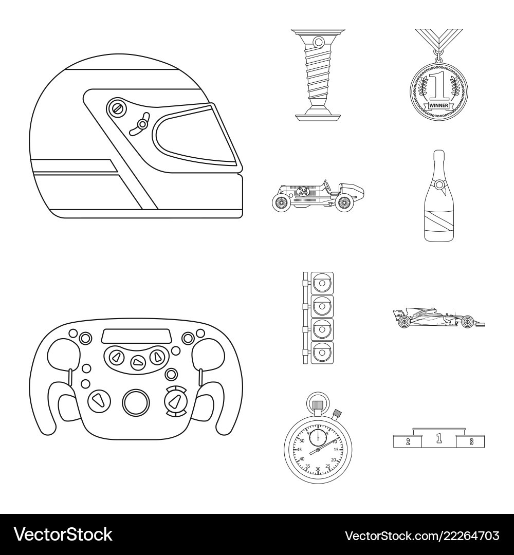 Isolated object of car and rally symbol set Isolated object of car and rally symbol set vector image