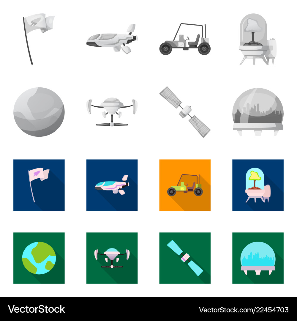 Isolated object of mars and space icon collection Isolated object of mars and space icon collection vector image