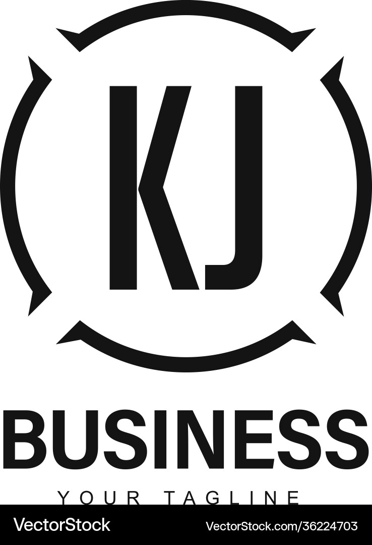Kj initial a logo design with abstract style Kj initial a logo design with abstract style vector image