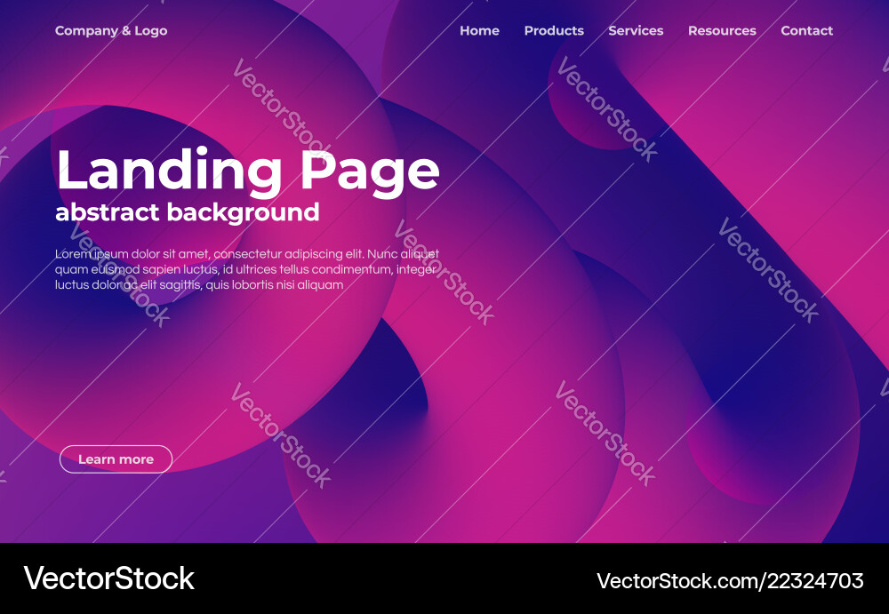 Landing page template abstract background Landing page template abstract background vector image