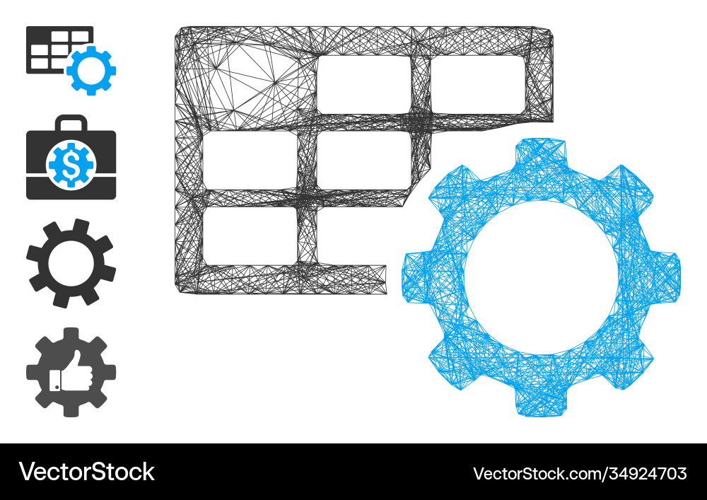 Linear schedule settings mesh Linear schedule settings mesh vector image