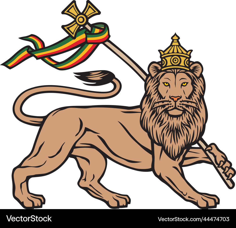 Lion of judah - rastafarian reggae symbol Lion of judah - rastafarian reggae symbol vector image
