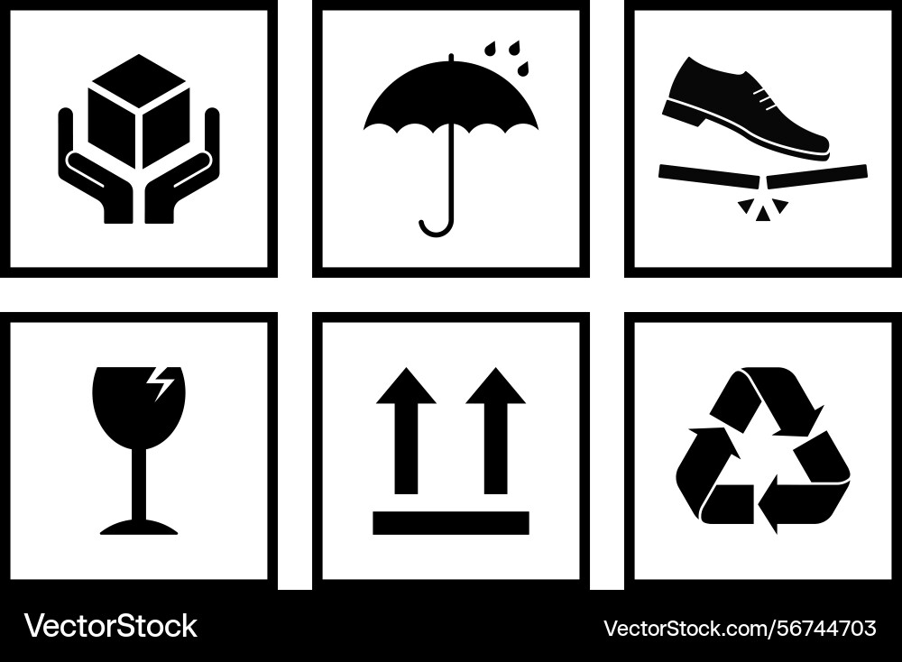 Minimalist fragile symbol set Minimalist fragile symbol set vector image
