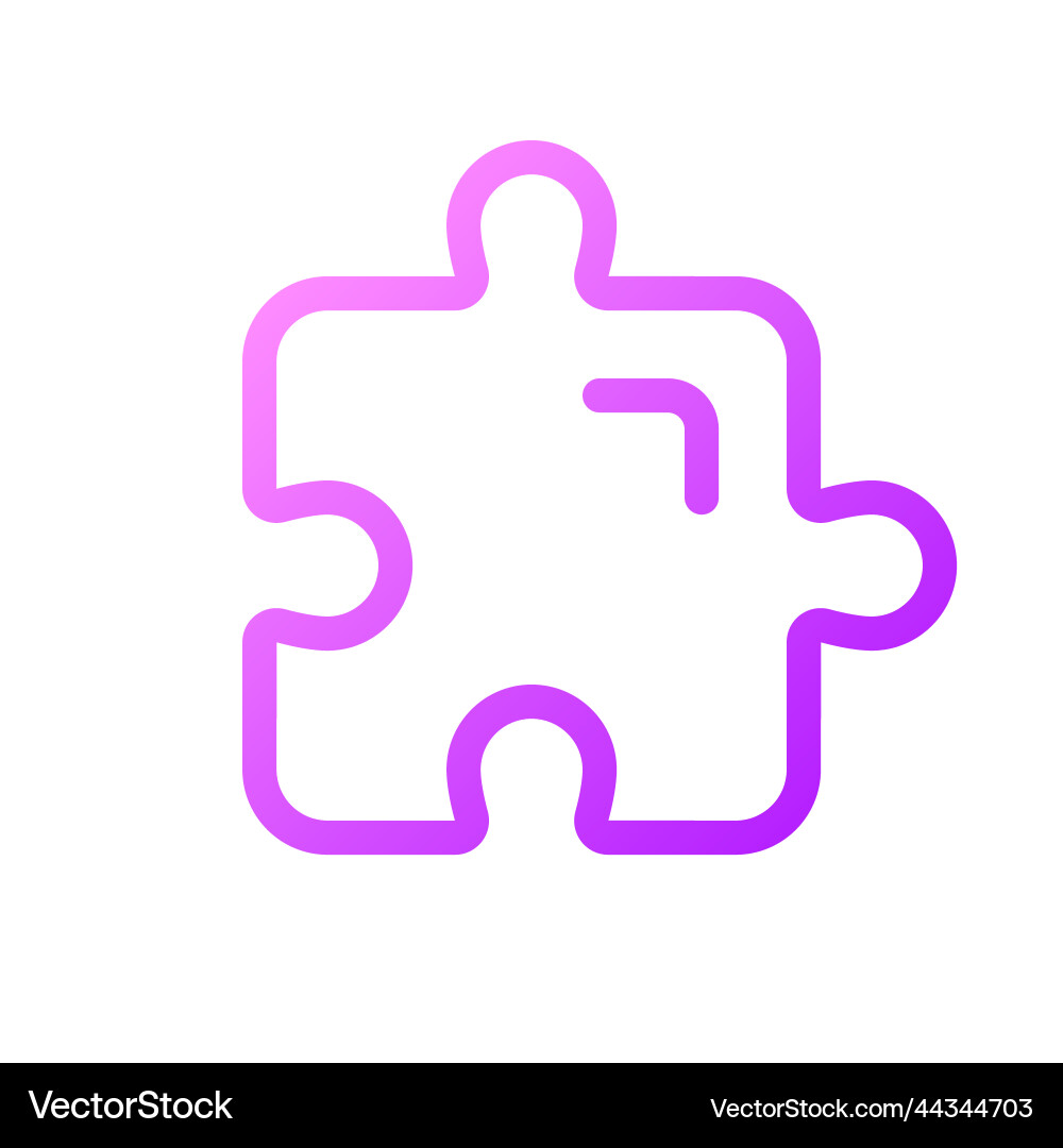 Puzzle piece pixel perfect gradient linear ui icon Puzzle piece pixel perfect gradient linear ui icon vector image