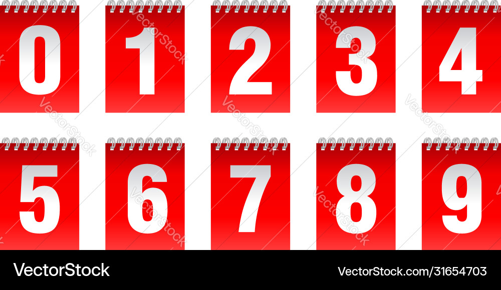 Red Countdown Timer with Flip Clock vector image