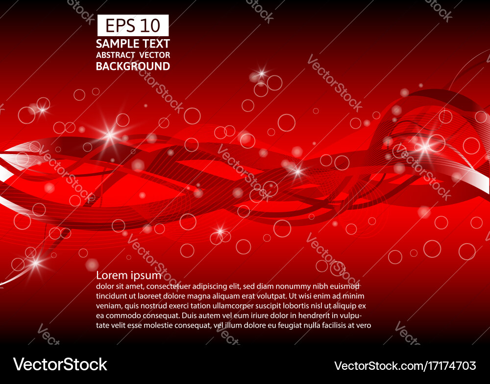 Red line wave abstract background vector image