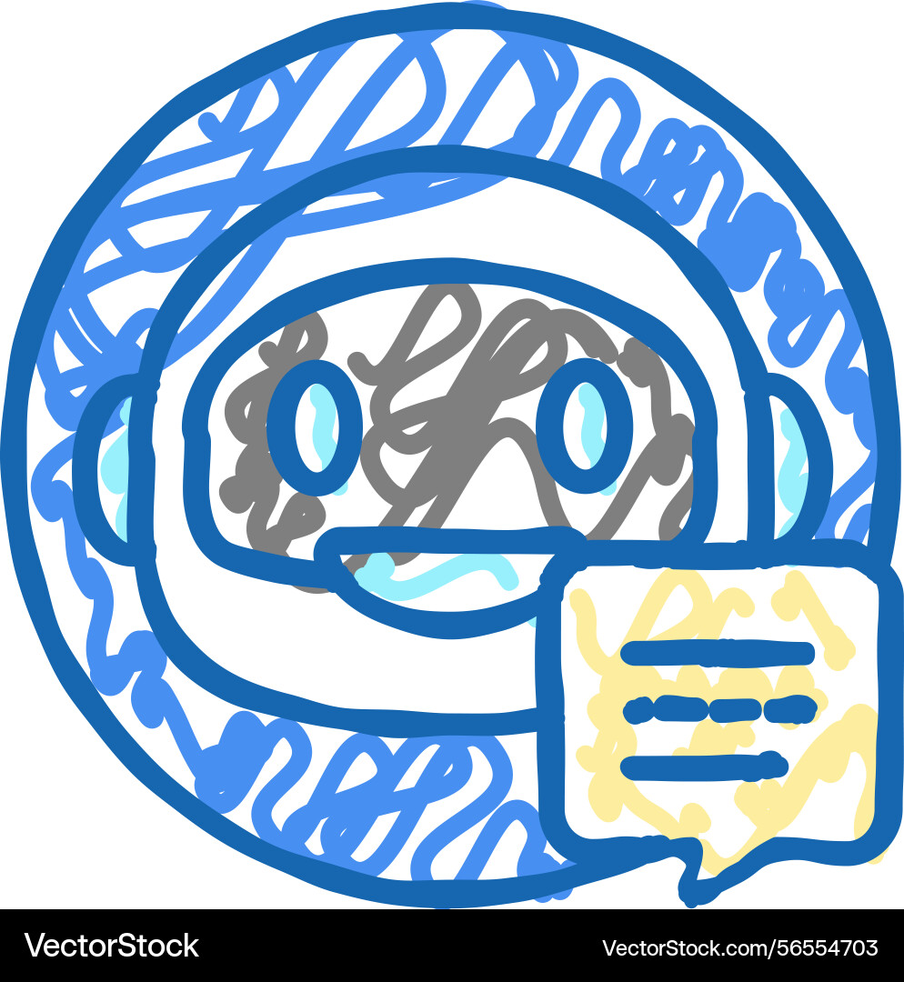Robot chat bot icon doodle Robot chat bot icon doodle vector image
