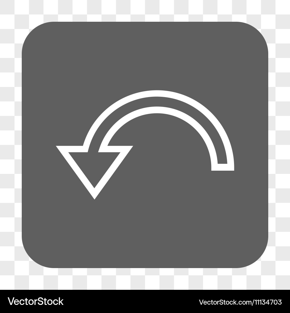 Rotate left rounded square button vector image