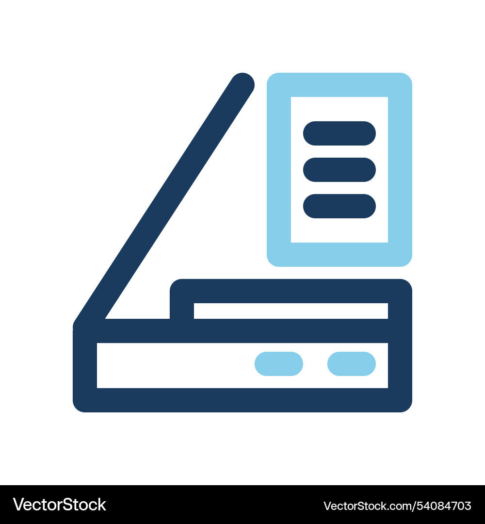 Scanner machine icons color line symbols Vector Image