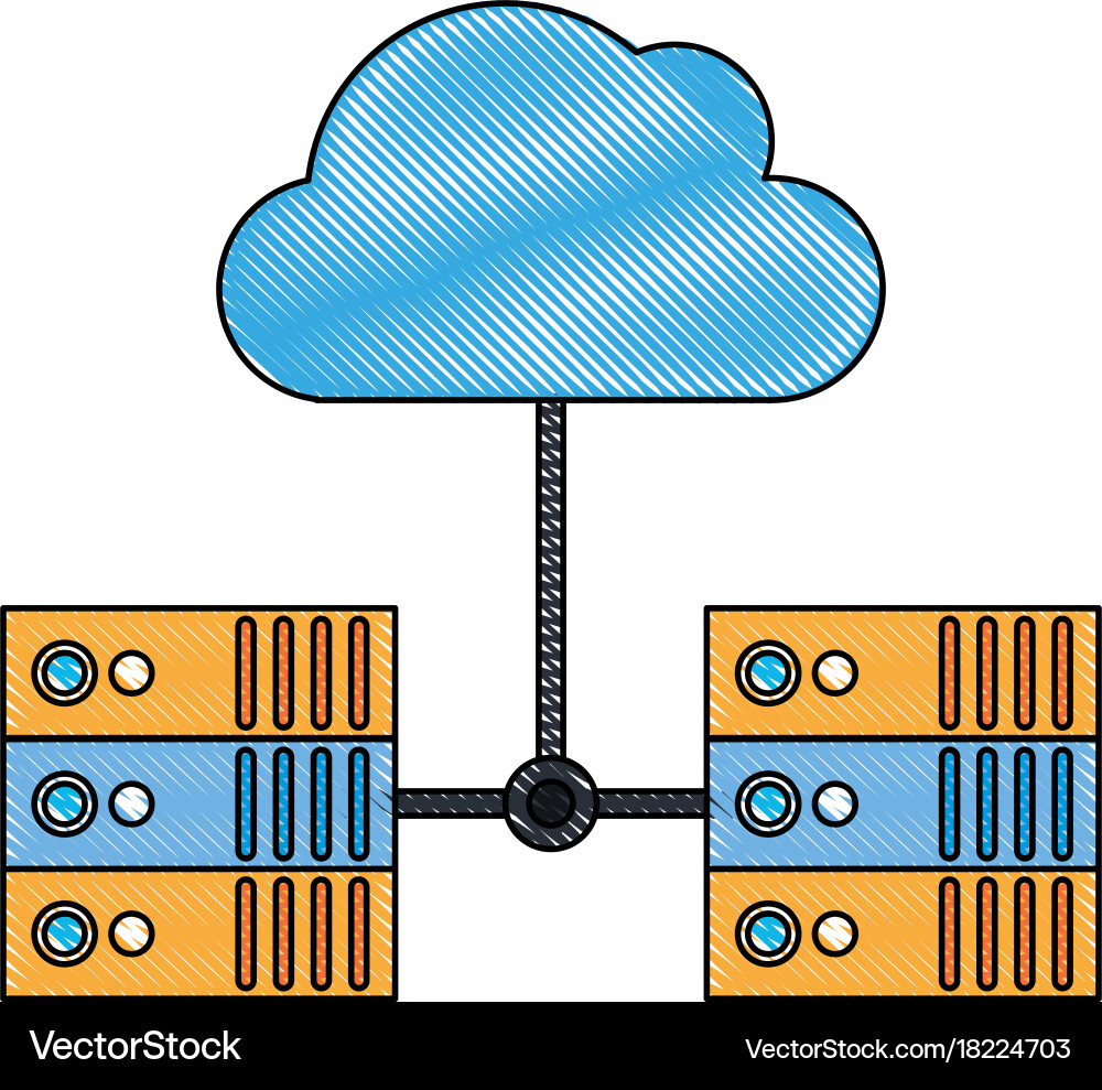 Servers linked web hosting icon image vector image