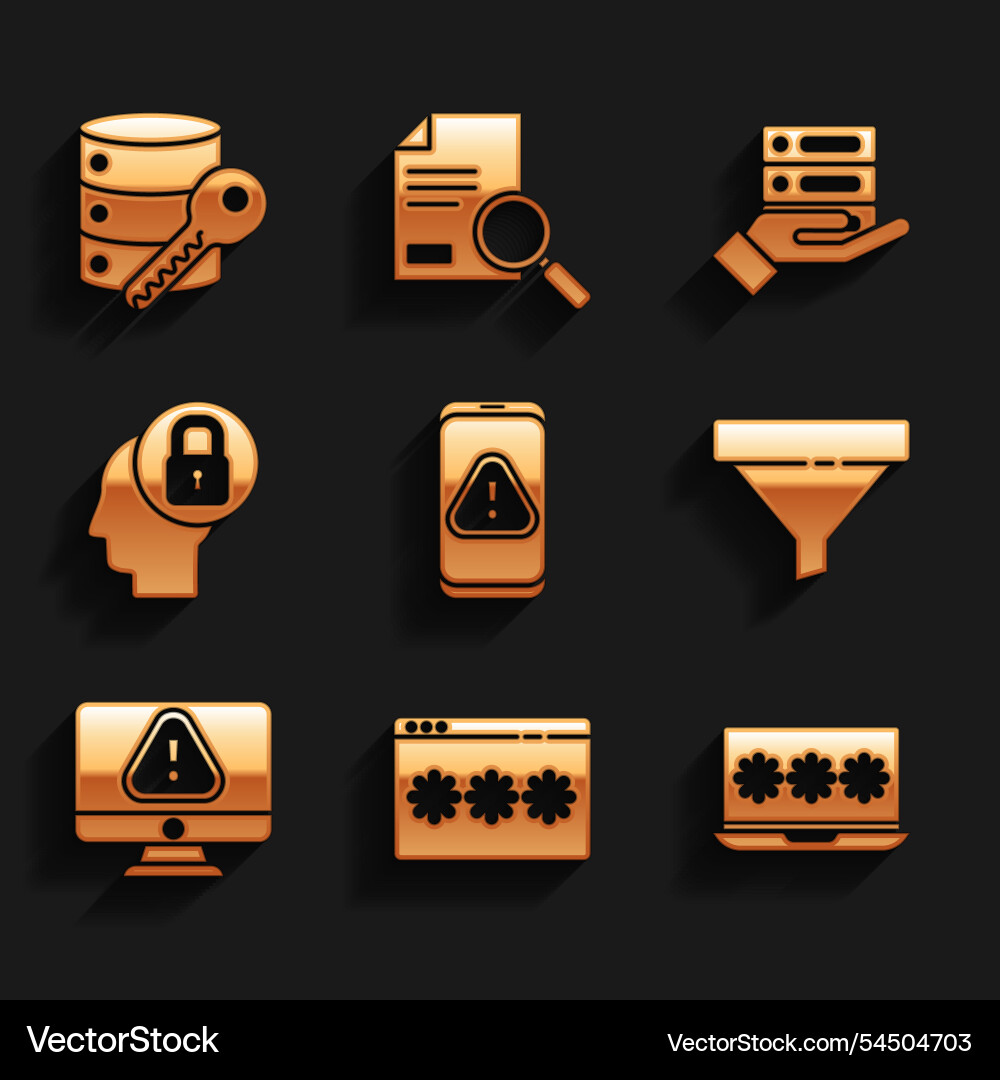 Set mobile with exclamation mark password Set mobile with exclamation mark password vector image