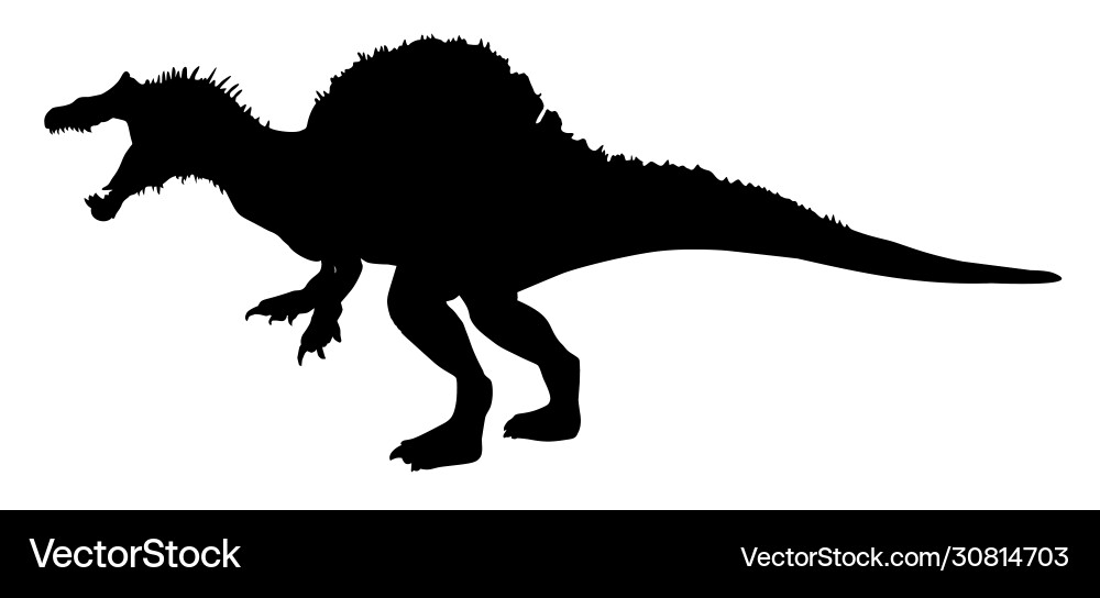 Sinosaurus Silhouette - Prehistoric Dinosaur Vector Image