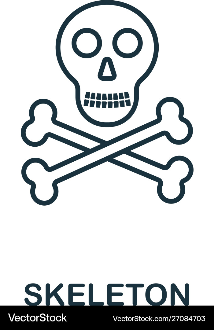 Skeleton outline icon thin line style from Skeleton outline icon thin line style from vector image
