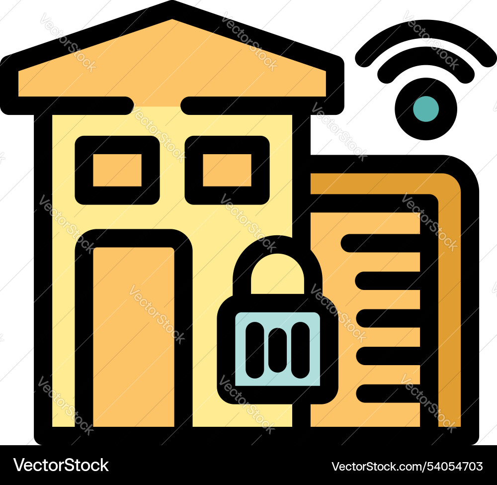 Smart home security system monitoring with wifi Smart home security system monitoring with wifi vector image
