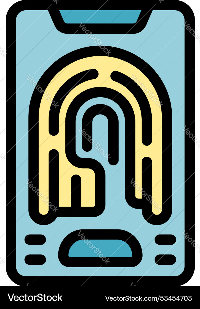 Smartphone scanning fingerprint for user Smartphone scanning fingerprint for user vector image