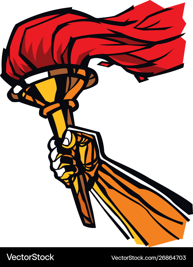 Torch in hand flat image is isolated Torch in hand flat image is isolated vector image