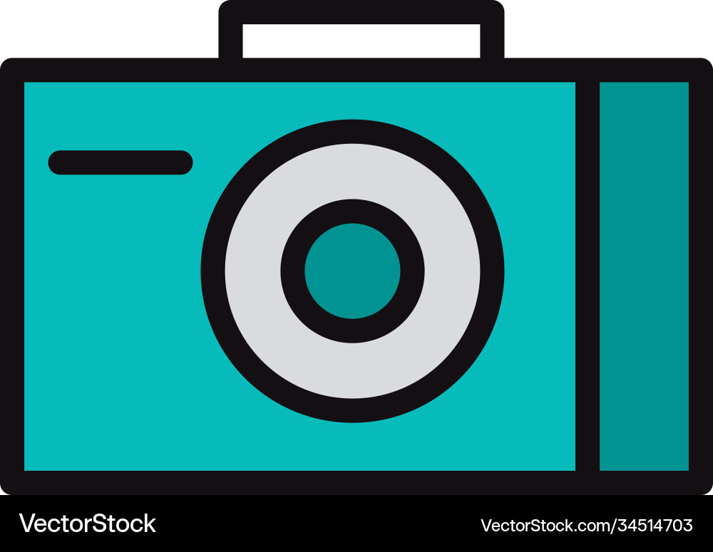 User interface photo camera application linear Vector Image