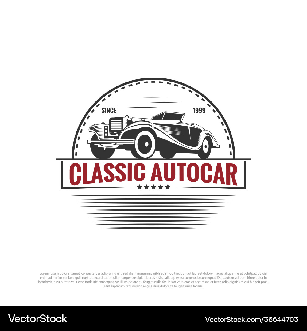 Vintage Car Logo - Classic Auto Emblem Vector Image