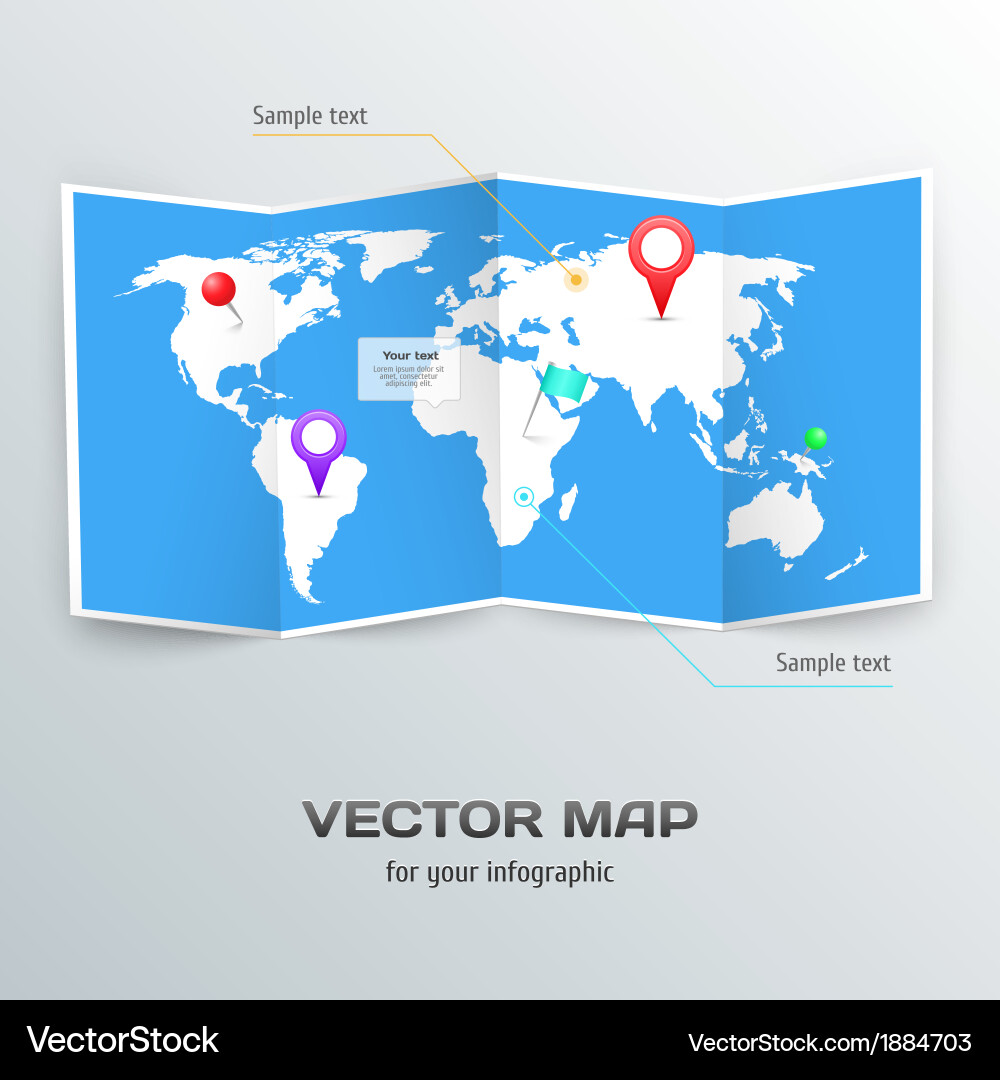 World map with infographic elements Royalty Free Vector