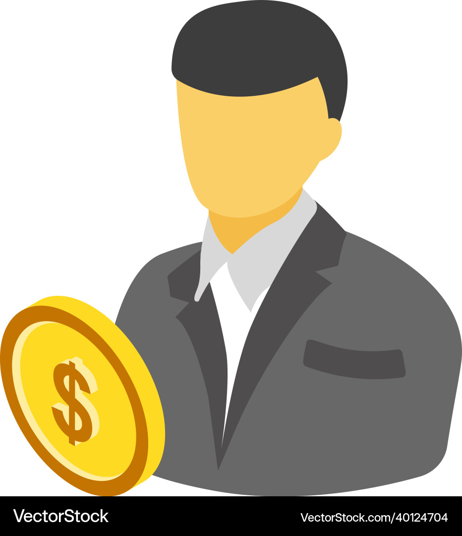 Bitcoin trader vector image