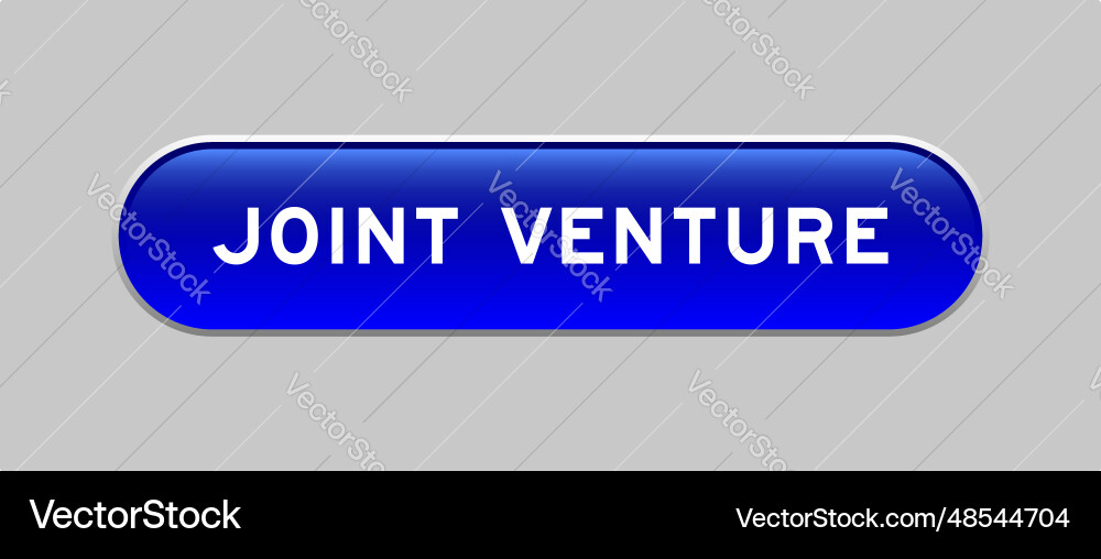 Blue color capsule shape button with word joint vector image