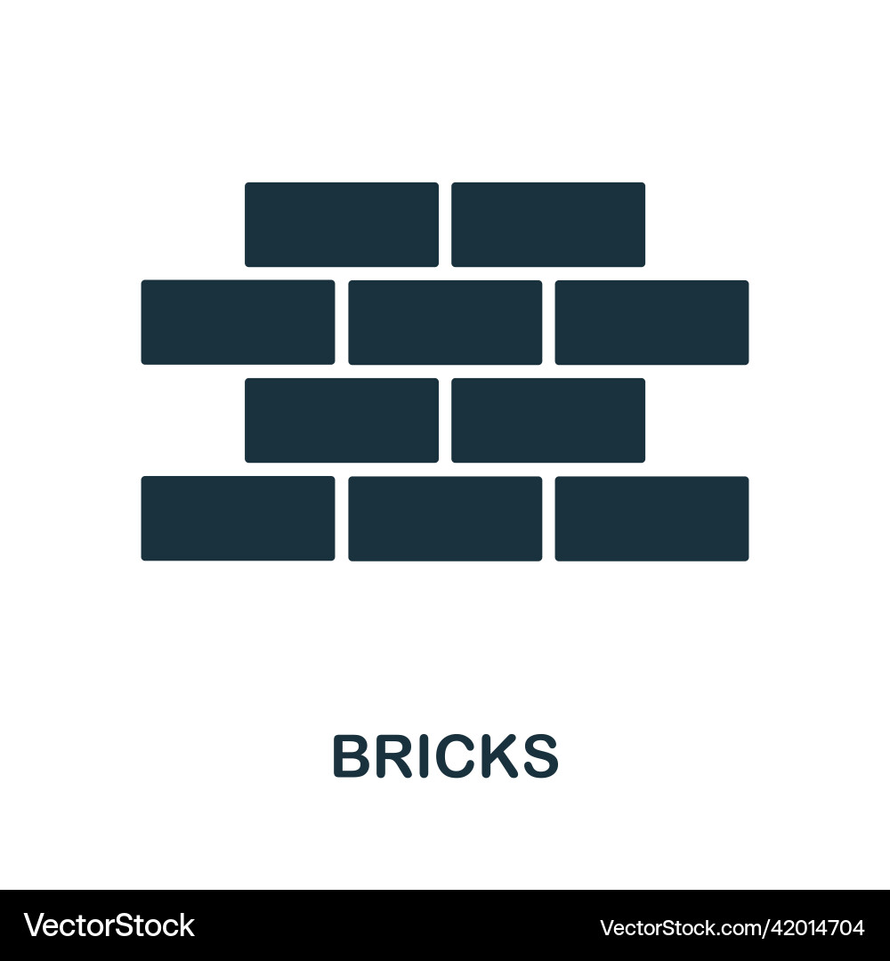 Bricks icon simple element from construction Bricks icon simple element from construction vector image