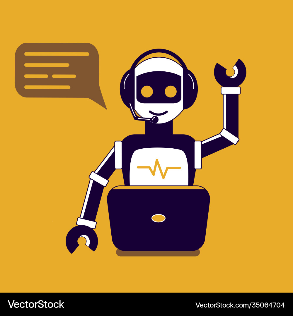 Chat bot robot Chat bot robot Vector Image