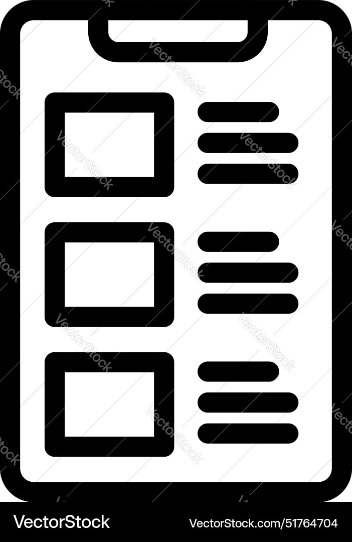 Clipboard showing project management task list Clipboard showing project management task list vector image