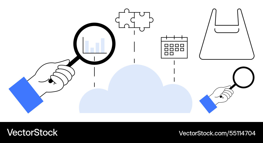 Cloud technology integration with analytics vector image