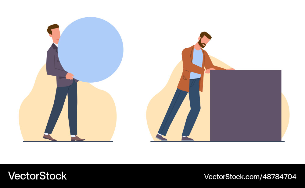 Concept of wrong approach to work men Concept of wrong approach to work men vector image