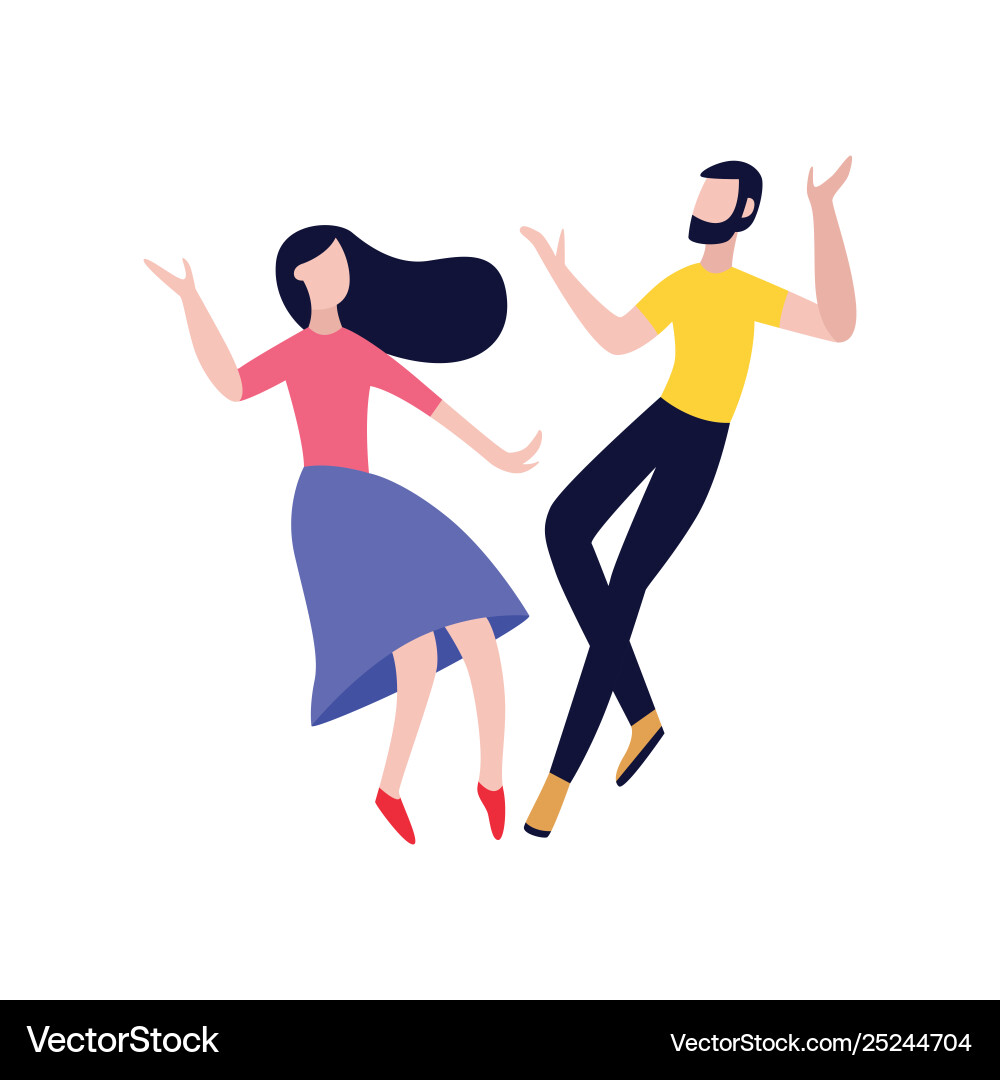 Couple friends dancing flat Couple friends dancing flat vector image