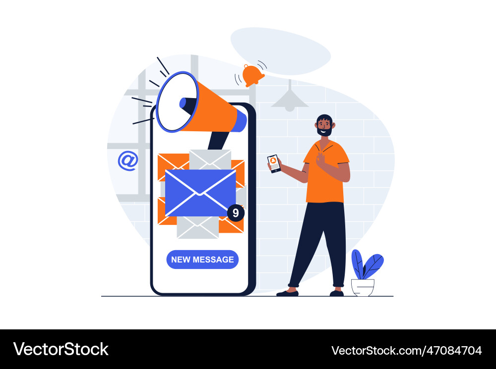 Designer studio web concept with character scene Designer studio web concept with character scene vector image