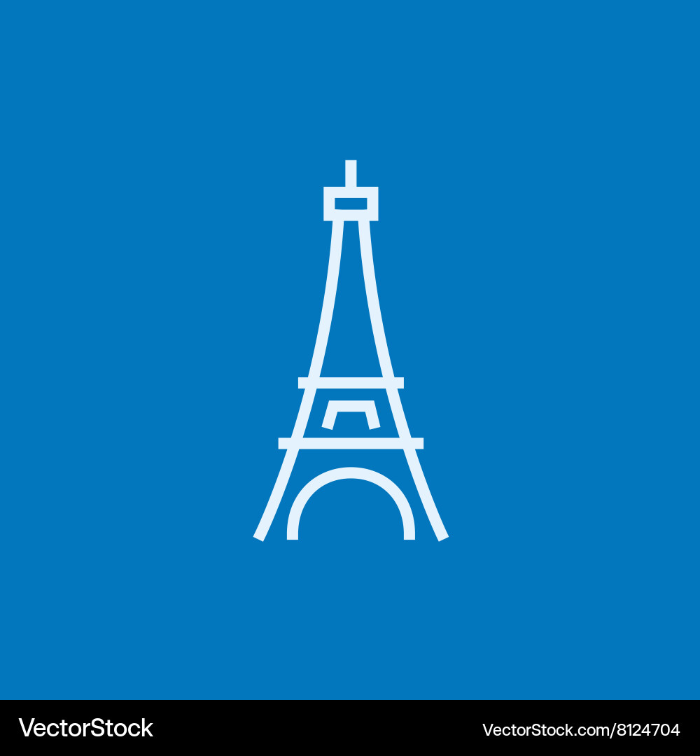 Eiffel tower line icon vector image