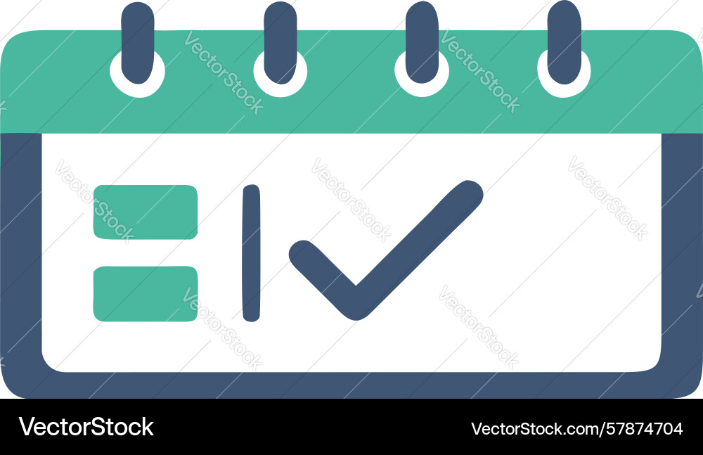 Event list calendar icon for organized scheduling vector image