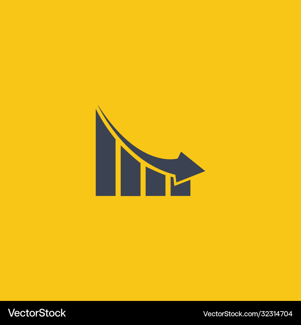 Falling graph down simple red symbol in flat Falling graph down simple red symbol in flat Vector Image
