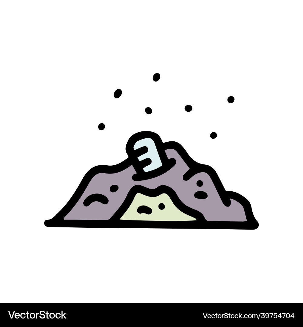 Garbage dump color doodle simple icon Garbage dump color doodle simple icon Vector Image