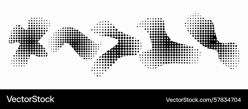 Halftone effect design elements abstract shapes vector image