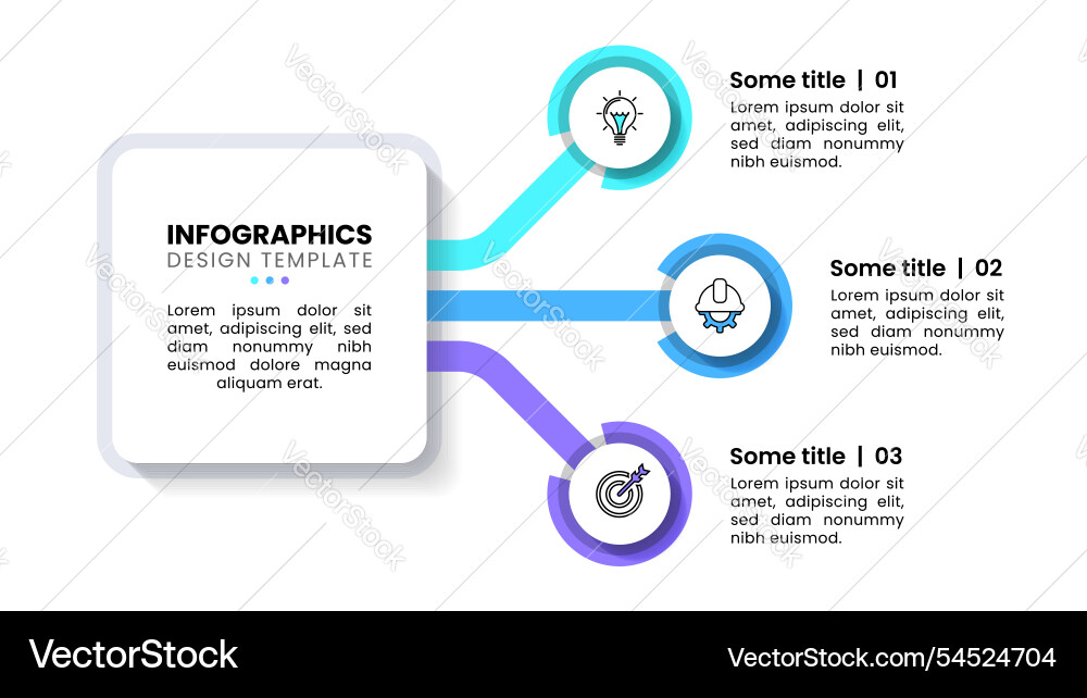 Infographic template 3 steps with icons and text Infographic template 3 steps with icons and text vector image