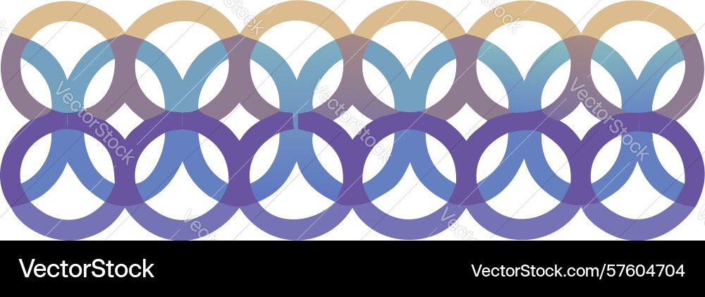 Interlocking circles gradient abstract pattern vector image