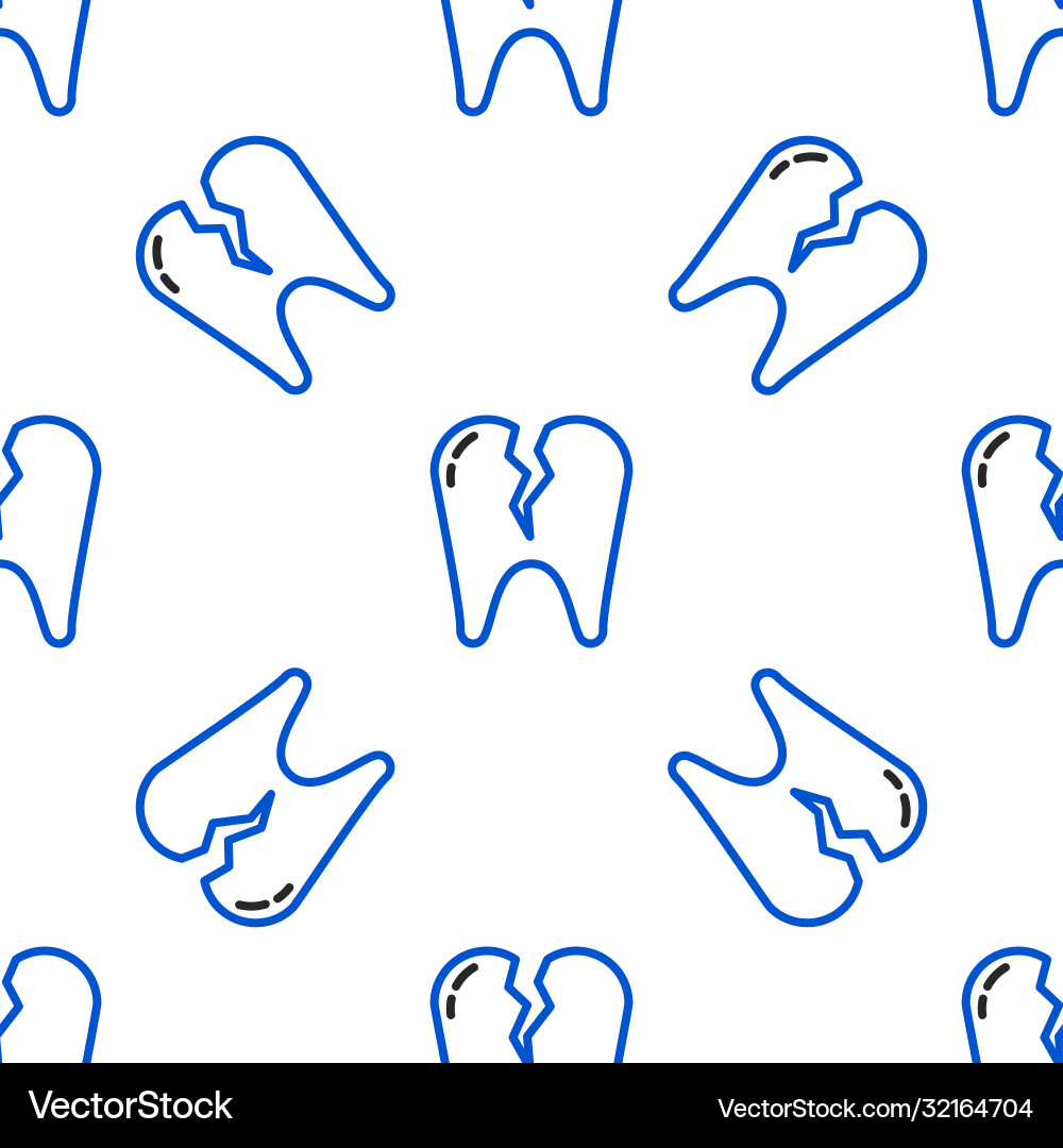 Line broken tooth icon isolated seamless pattern Vector Image