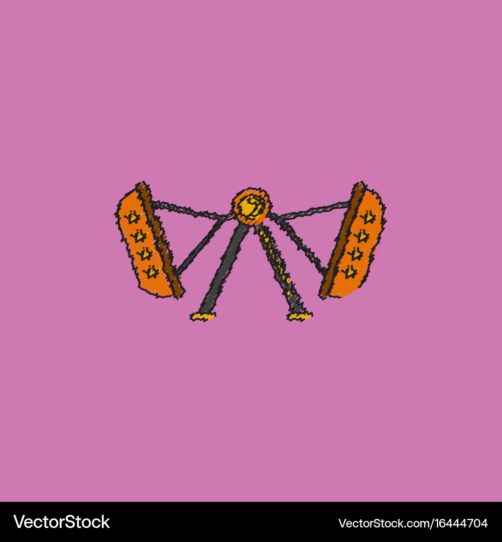 Merry-go-round icon in hatching style vector image