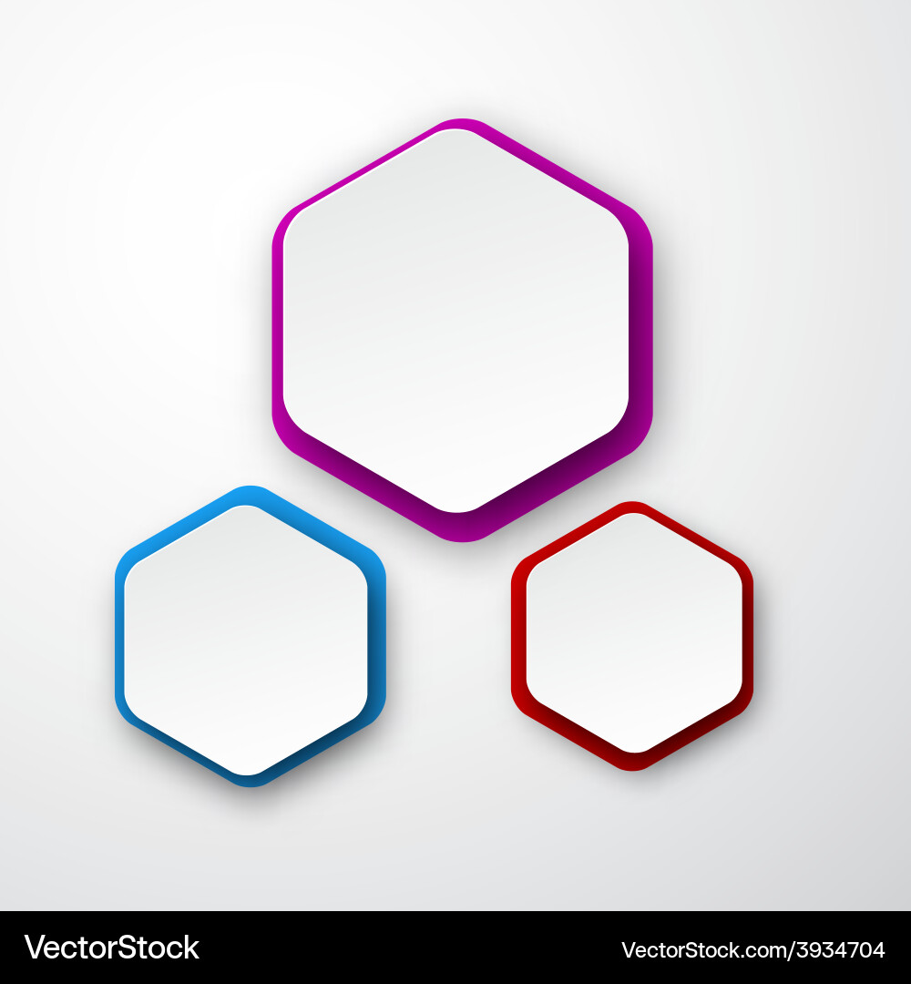 Paper white hexagonal notes vector image