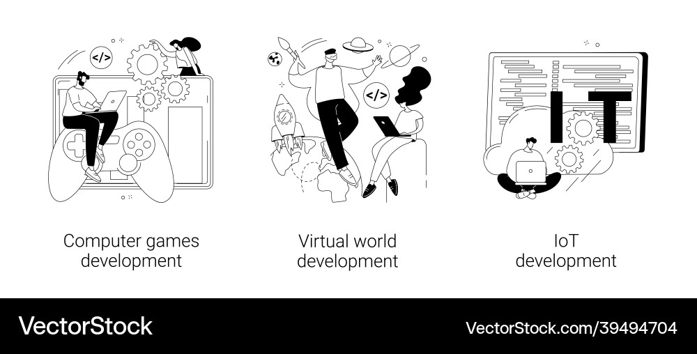Programming team abstract concept vector image