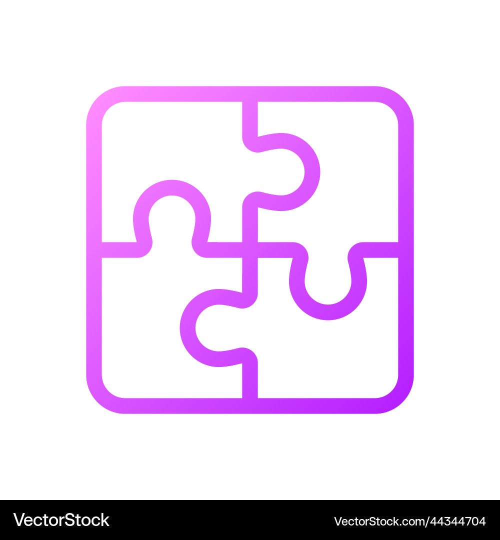 Puzzle pixel perfect gradient linear ui icon vector image