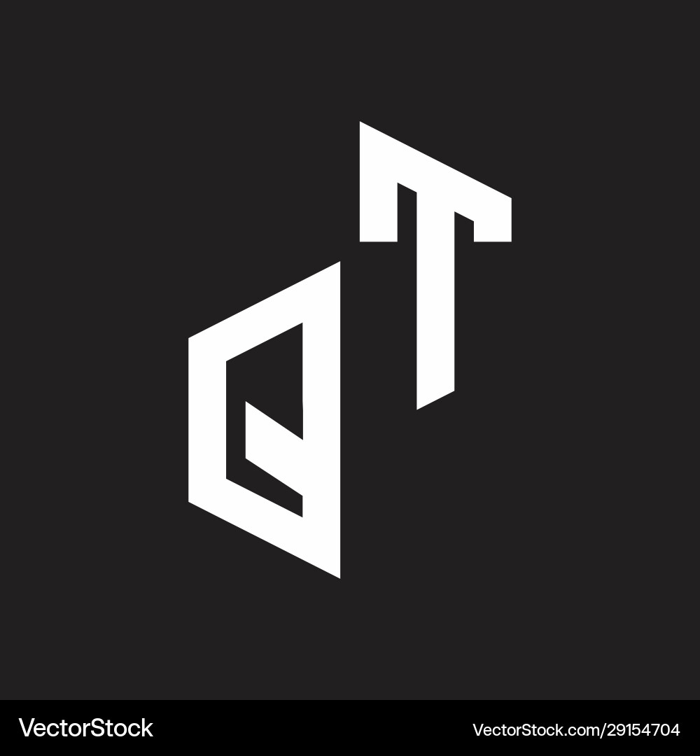 Qt initial letters logo monogram with up to down Qt initial letters logo monogram with up to down Vector Image