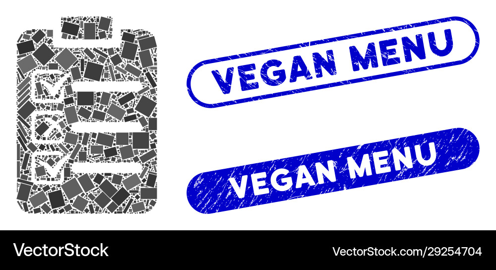 Rectangle mosaic check list with textured vegan Vector Image