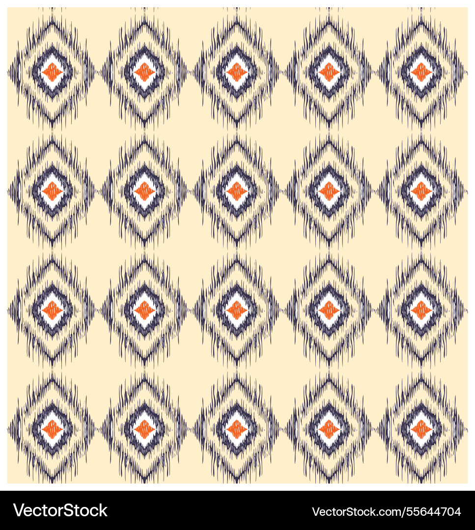 Retro type ikat print pattern on pink background Vector Image