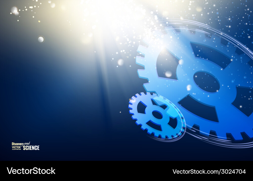 Rotating Gears with Light Rays vector image