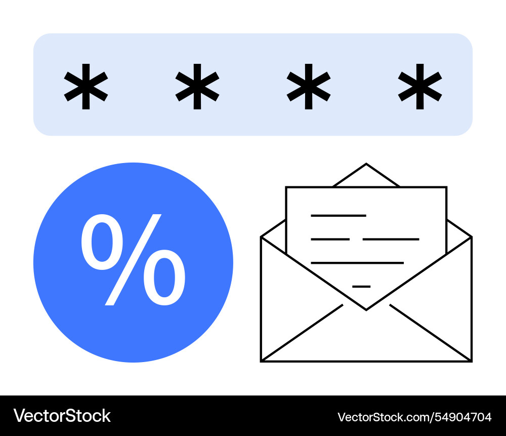 Secure password entry with percentage icon Secure password entry with percentage icon vector image