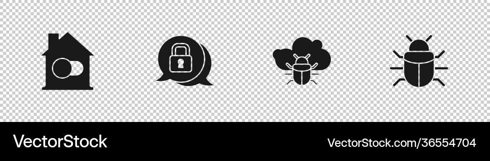 Set smart home cyber security system bug Set smart home cyber security system bug vector image